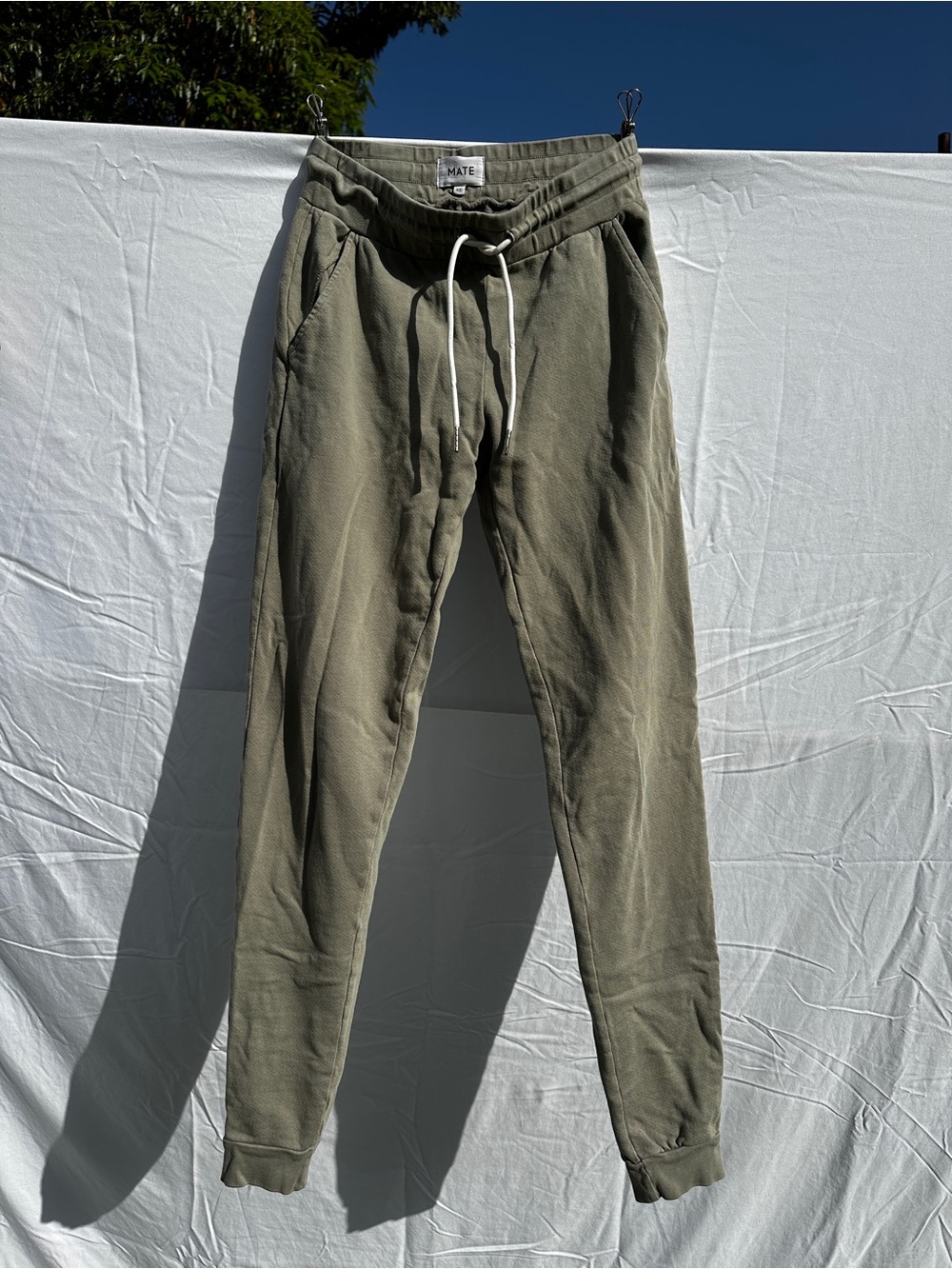 MATE the Label Sage Green Women's Organic Terry Cotton Joggers XS